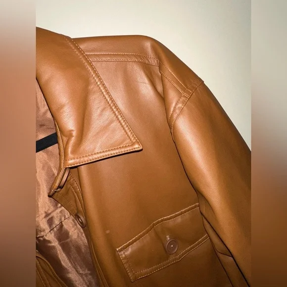 NWOT Good American Better Than Leather Shacket Size 1/2 (S/M) - Picture 7 of 9